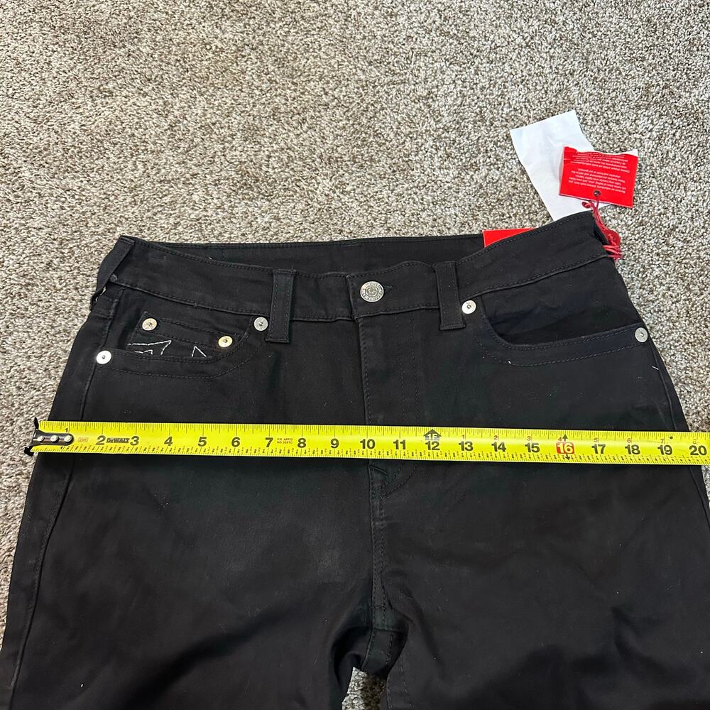 TRUE RELIGION Women's Jennie Mid Rise Curvy Skinny Pants Size 33 In Black - Picture 10 of 13